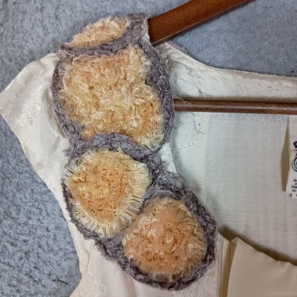 Anthropologie Floreat Sheath Dress Women's 0 Beige Babergh Tapestry Cap Sleeve - Picture 7 of 16